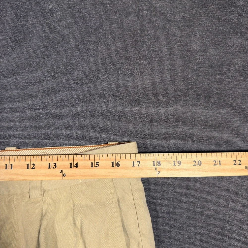 Tommy Bahama Pleated Pants Mens 34x27 Tan Silk Casual Chino Beach Vacation Hem